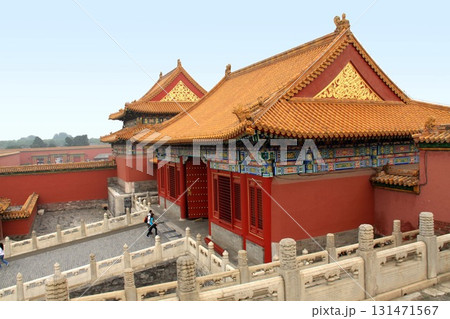 Traditional Chinese buildings with golden roofs in the Forbidden City Traditional Chinese buildings with golden roofs in the Forbidden City 131471567