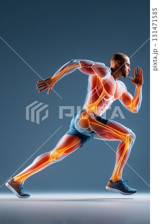 Athlete performs lunges showcasing leg muscle strength and form during workout session indoors 131471585