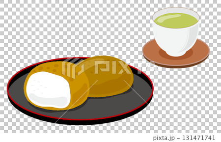 Kinako rice balls and tea 131471741