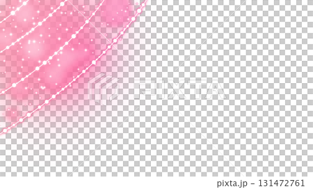透明背景上粉紅色發光的曲線和星球 131472761