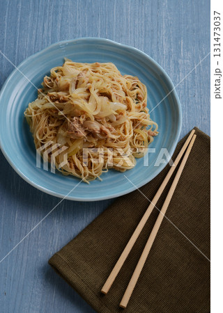 ツナと玉ねぎのソーメンチャンプルー 131473037