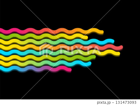 Colorful smooth zig zag curved stripes abstract grunge background 131473093