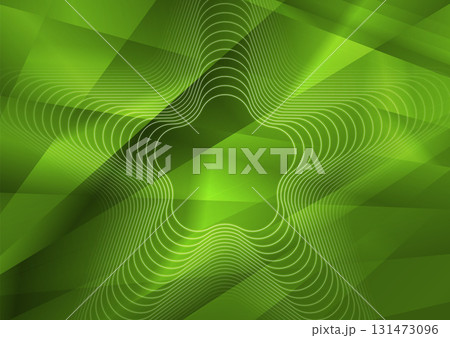 Linear curved star shape on the green low poly glossy background Linear curved star shape on the green low poly glossy background 131473096