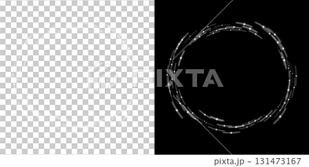 Circular frame with white sparks on transparent and black backgrounds Circular frame with white sparks on transparent and black backgrounds 131473167