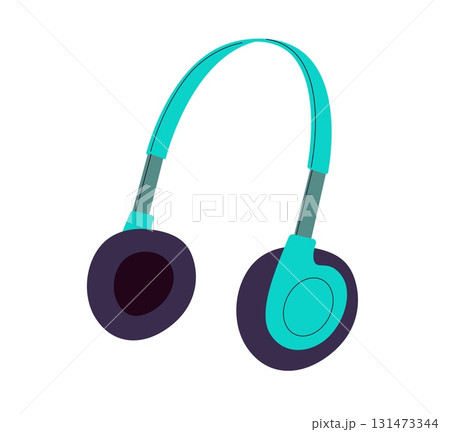 Retro headphones in modern trendy style. Vintage 80s 90s vector illustration. Nostalgia for 1990s. Music equipment Retro headphones in modern trendy style. Vintage 80s 90s vector illustration. Nostalgia for 1990s. Music equipment 131473344