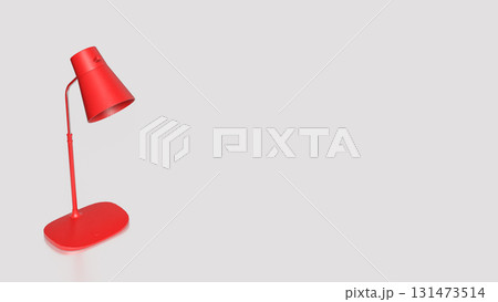 The Red Lamp on White Background  3d rendering. 131473514