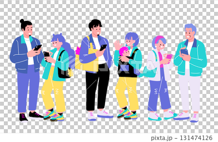 各代人流行且色彩鮮豔的插圖 131474126