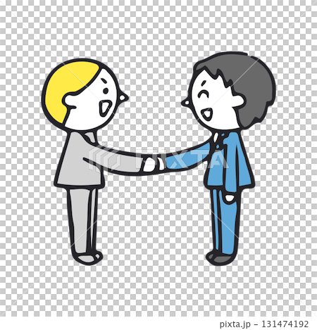 兩個西裝革履的人握手 131474192