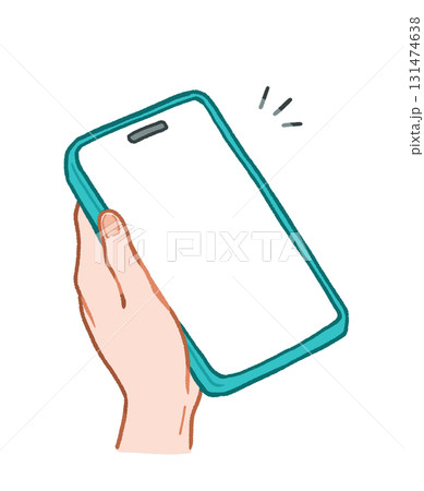 左手でスマホ(スマートフォン)を持っている人の手元 手描きイラスト素材 左手でスマホ(スマートフォン)を持っている人の手元 手描きイラスト素材 131474638