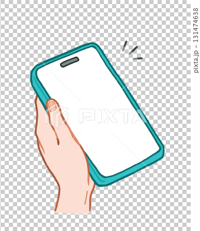 左手でスマホ(スマートフォン)を持っている人の手元 手描きイラスト素材 左手でスマホ(スマートフォン)を持っている人の手元 手描きイラスト素材 131474638