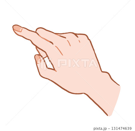 指をさす右手 手描きイラスト素材 指をさす右手 手描きイラスト素材 131474639