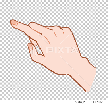 指をさす右手 手描きイラスト素材 指をさす右手 手描きイラスト素材 131474639