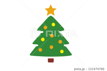 シンプルでかわいいクリスマスツリーのアイコン シンプルでかわいいクリスマスツリーのアイコン 131474780