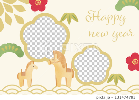 埴輪馬新年賀卡相框 埴輪馬新年賀卡相框 131474793