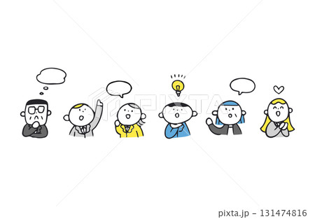 上を見るスーツの人たち 131474816