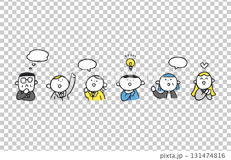 上を見るスーツの人たち 131474816