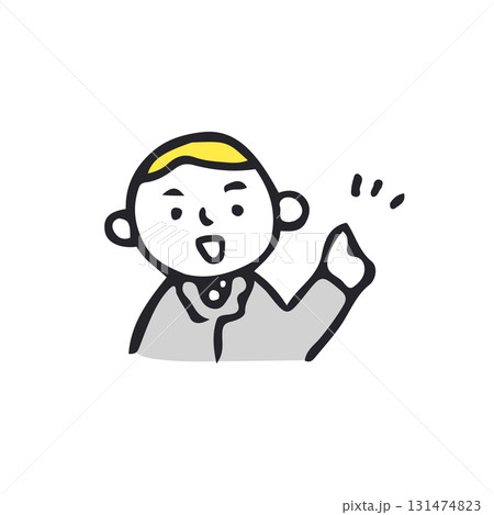 説明するスーツの男性 131474823