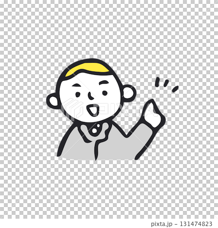 説明するスーツの男性 131474823