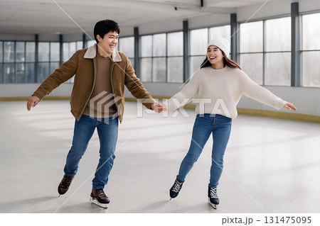 アイススケートをするカップル アイススケートをするカップル 131475095