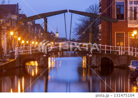 Drawbridge at Dawn in Leiden Netherlands Drawbridge at Dawn in Leiden Netherlands 131475104