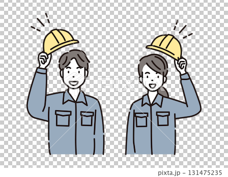 Workers, vendors, work clothes, men and women 131475235