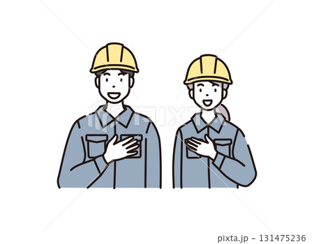 ヘルメット　作業着　男性　女性 131475236