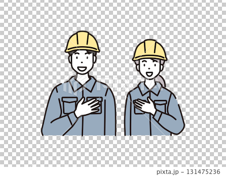 ヘルメット　作業着　男性　女性 131475236