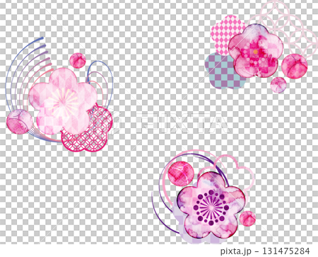 Set of three plum decorations Set of three plum decorations 131475284