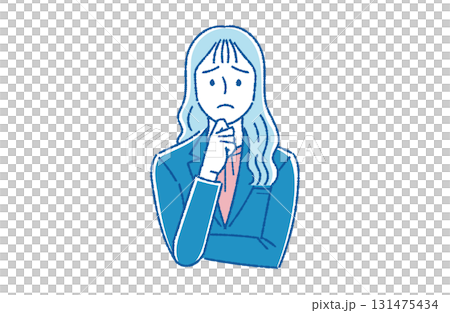 思考的年輕女員工 思考的年輕女員工 131475434