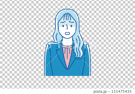 Young female employees are anxious and anxious Young female employees are anxious and anxious 131475435