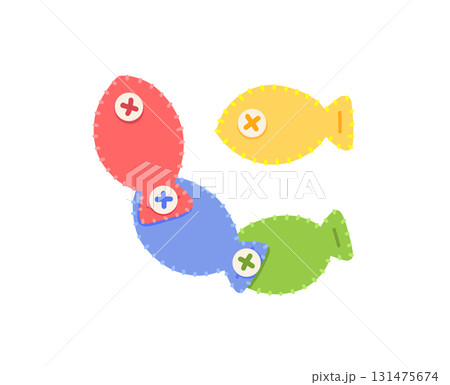 ボタン通しのおもちゃのイラスト ボタン通しのおもちゃのイラスト 131475674