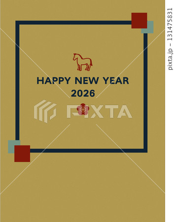 年賀状2026 ウマと梅のイラスト シンプルな年賀状テンプレート 和風,かわいい,午年,松竹梅,年 年賀状2026 ウマと梅のイラスト シンプルな年賀状テンプレート 和風,かわいい,午年,松竹梅,年 131475831