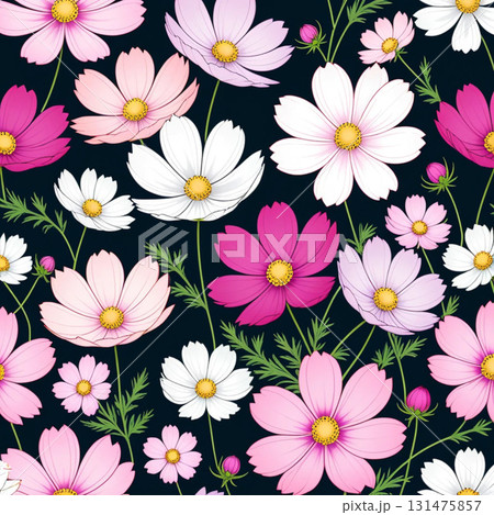カラフルなコスモスのデザインイラスト カラフルなコスモスのデザインイラスト 131475857