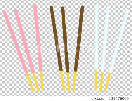Chocolate stick illustration set vector material 131476060