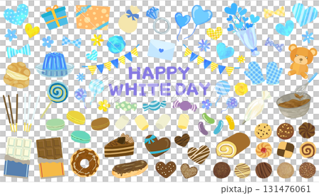 ホワイトデーのイラスト素材セット ベクター素材 131476061