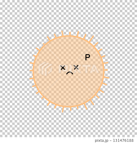 Cute platelet character illustration (tired face) 131476188