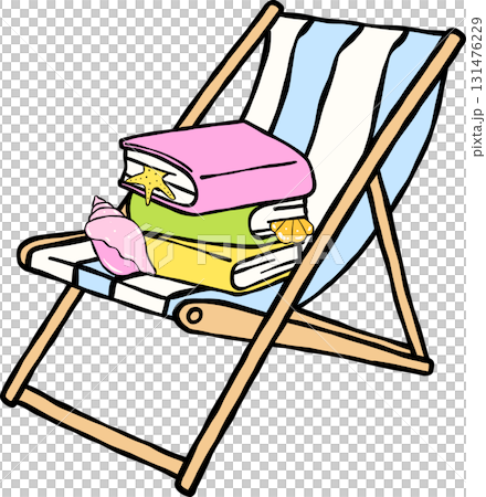 Summer Reading Books and Seashells on a Beach Chair Illustration Hand Drawn Summer Reading Books and Seashells on a Beach Chair Illustration Hand Drawn 131476229