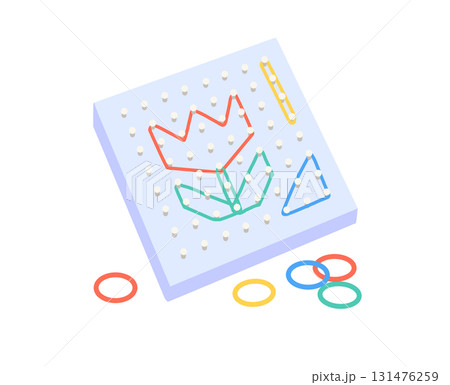 輪ゴムパターンボードのイラスト 131476259