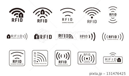 スキミング防止アイコン、RFIDマーク のイラスト素材 [131476425] - PIXTA