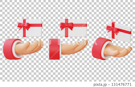 Gift card on hand 3D graphic Gift card on hand 3D graphic 131476771