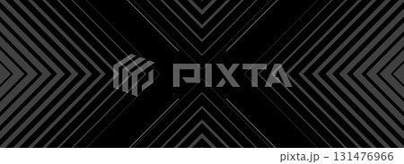 Linear arrow halftone background. Striped x shape gradient texture. Line arrows center pointing. Thin to thick repeating triangle backdrop for poster, cover, banner. Vector masculine sporty wallpaper 131476966