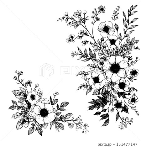 Beautiful flower arrangement with a white background Beautiful flower arrangement with a white background 131477147