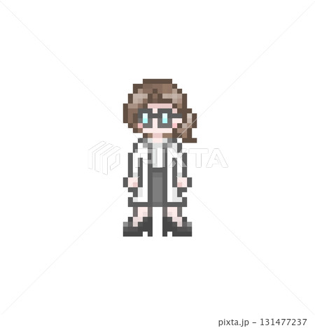 ドット絵の白衣を着た女性 ドット絵の白衣を着た女性 131477237