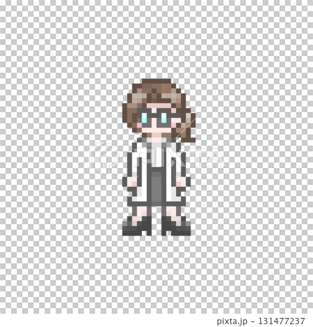 ドット絵の白衣を着た女性 ドット絵の白衣を着た女性 131477237
