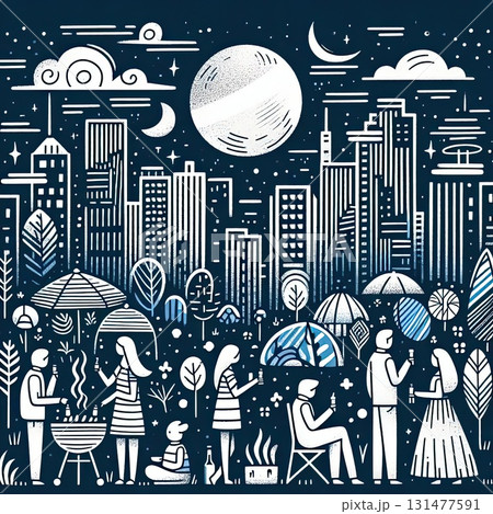 Moonlit City BBQ: Nighttime Urban Barbecue Gathering with Generative AI. Moonlit City BBQ: Nighttime Urban Barbecue Gathering with Generative AI. 131477591