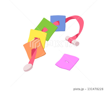 ひも通しのおもちゃのイラスト 131478228