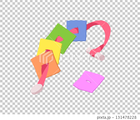 ひも通しのおもちゃのイラスト 131478228