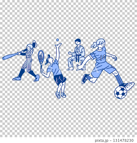 いろいろなスポーツをする人たち 131478230
