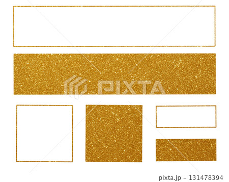 金色の長方形フレームセット 131478394