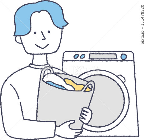 洗濯物をする男性 131478520